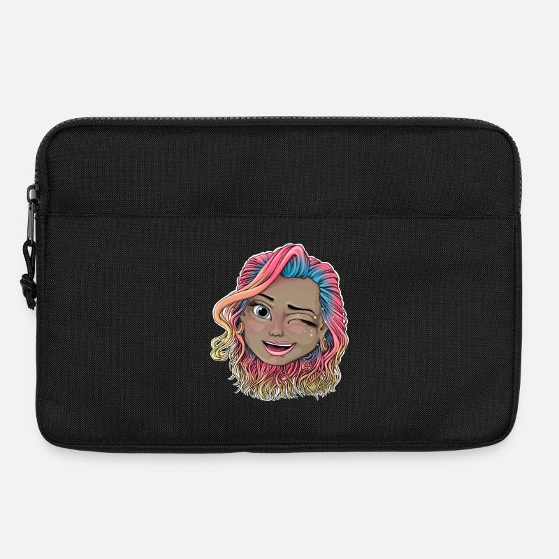 Lebendige zwinkernde Illustration - Laptoptasche 13" - Schwarz