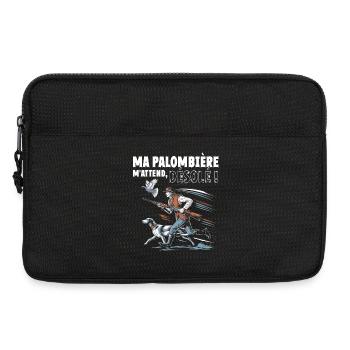 Ma palombière m'attend désolé humour chasse - Sacoche pour ordinateur portable 13 pouces - noir - Devant