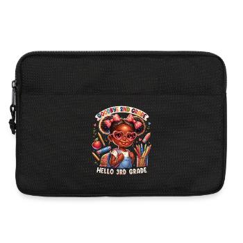 Auf Wiedersehen 2. Klasse Cartoon Mädchen - Laptoptasche 13" - Schwarz - Vorne