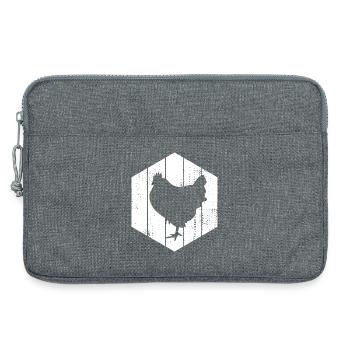 Henne Zeichnung - Laptoptasche 13" - Grau meliert - Vorne