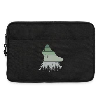 Wolf Wald retro Baum vintage Jaulen Hund Symbol - Laptoptasche 13" - Schwarz - Vorne