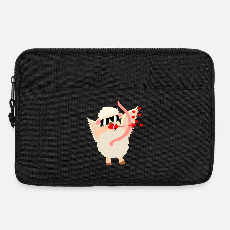 Kuscheliges Liebes-Schaf mit Bogen - Laptoptasche 13" - Schwarz