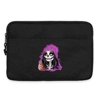 Skeleton Girl in Purple Pullover Hoodie - Laptop bag 13" - black - Front