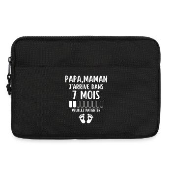 naissance, futurs parents, bébé à bord, grossesse - Sacoche pour ordinateur portable 13 pouces - noir - Devant