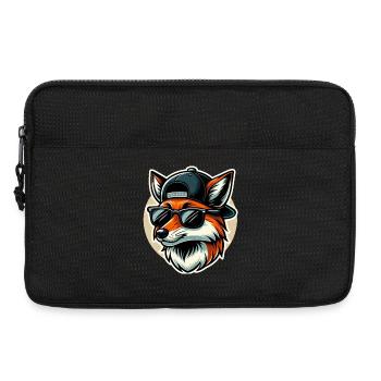 Fuchs mit Sonnenbrille und Cap - Laptoptasche 13" - Schwarz - Vorne