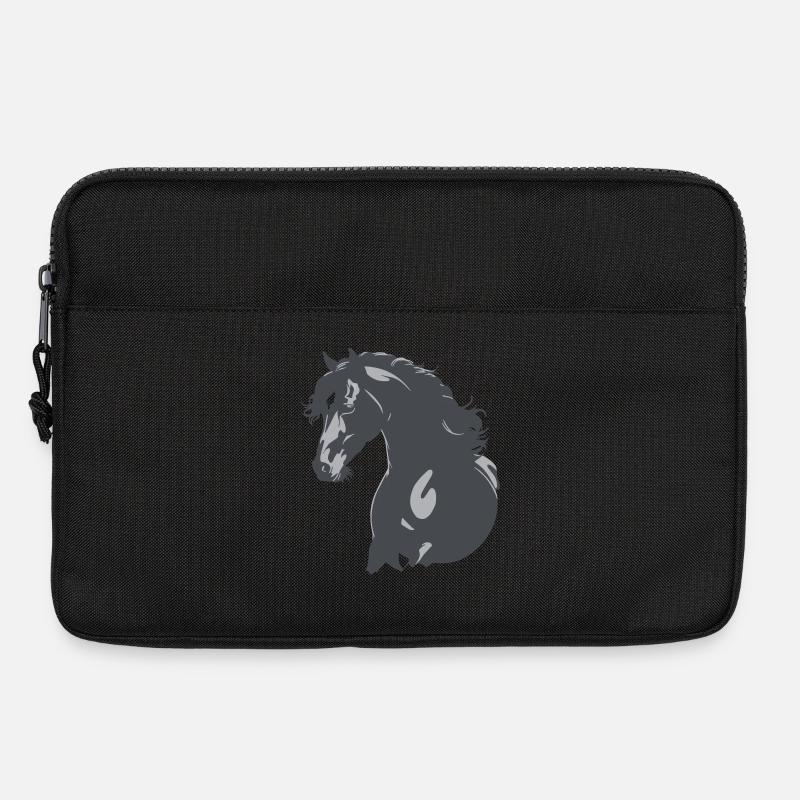 Silhouette de cheval noir - Sacoche pour ordinateur portable 13 pouces - noir