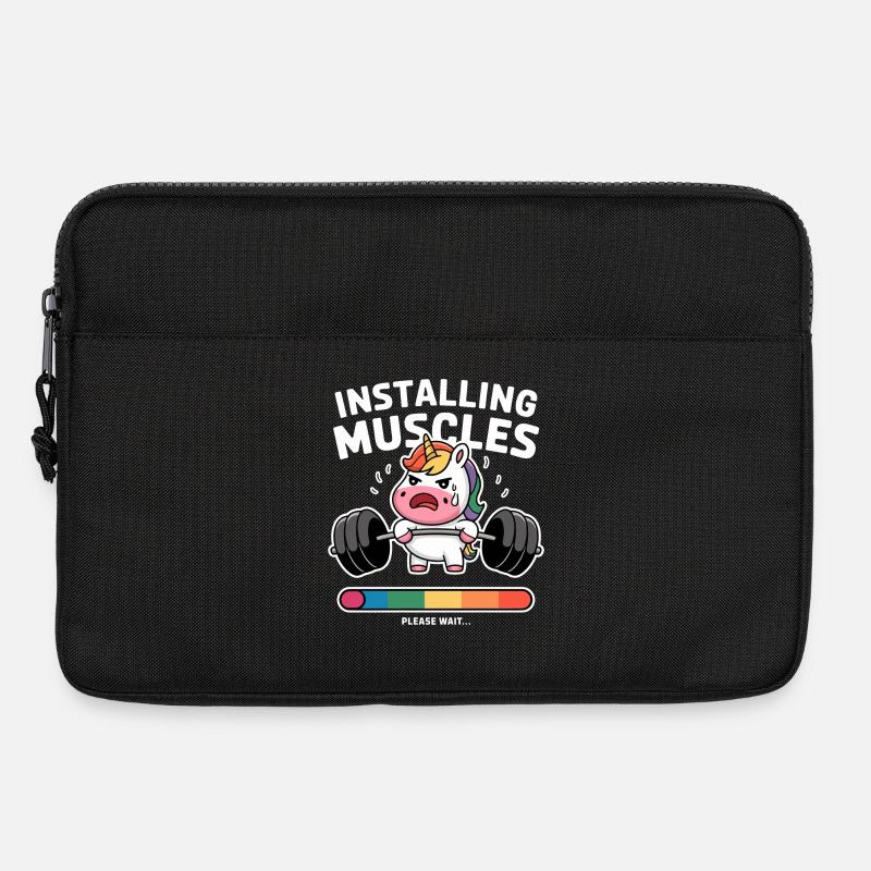 Einhorn hebt Gewichte Laden - Laptoptasche 13" - Schwarz