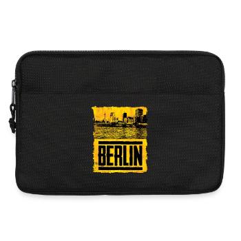 Berliner Skyline im Retro Style - Laptoptasche 13" - Schwarz - Vorne