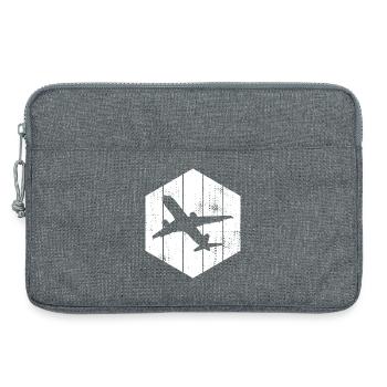 Airplanes Sketch - Laptop bag 13" - heather grey - Front