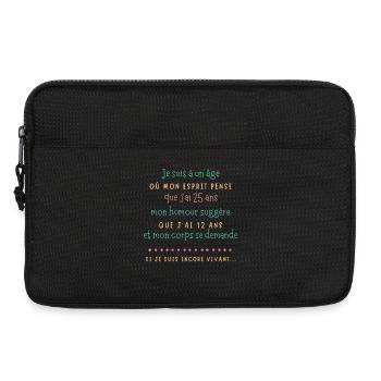 Âge et humour esprit jeune - Sacoche pour ordinateur portable 13 pouces - noir - Devant