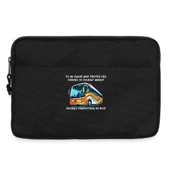Bus flashy, rêve de chauffeur audacieux - Sacoche pour ordinateur portable 13 pouces - noir - Devant