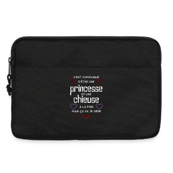Princesse et chieuse: ça va, je gère - Sacoche pour ordinateur portable 13 pouces - noir - Devant