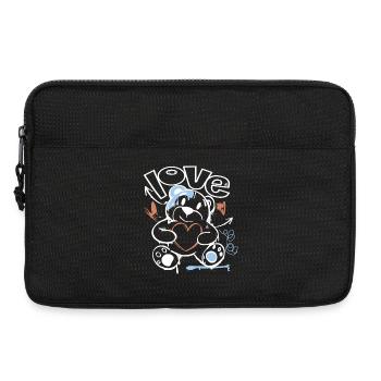 Cuddly Bear with Heart – Love Motif Graffiti Design - Laptop bag 13" - black - Front