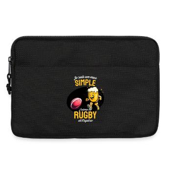 Rugby et Apéro Cartoon Bière - Sacoche pour ordinateur portable 13 pouces - noir - Devant