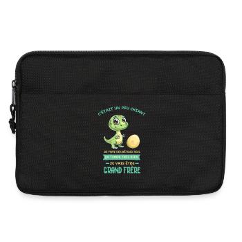 Dino mignon, Grand frère arrive - Sacoche pour ordinateur portable 13 pouces - noir - Devant