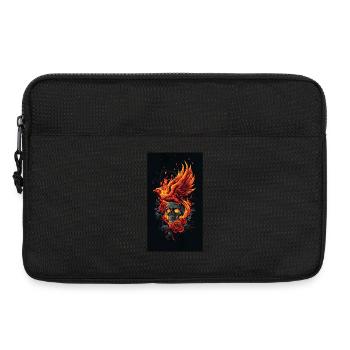 Phoenix Skull in Flames and Roses - Laptop bag 13" - black - Front