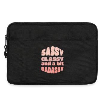Sassy Classy Badass Typography Tee - Laptop bag 13" - black - Front