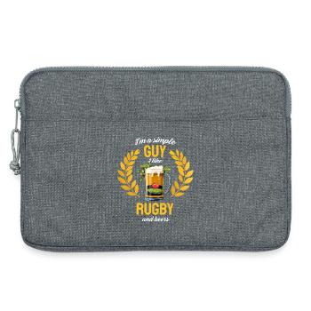 Simple Rugby Beers Guy - Laptop bag 13" - heather grey - Front