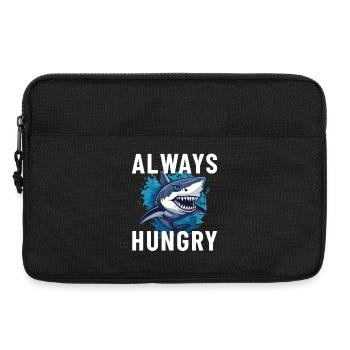 Always hungry shark - Laptop bag 13" - black - Front