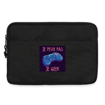 Je peux pas je geek — Manette neon - Sacoche pour ordinateur portable 13 pouces - noir - Devant