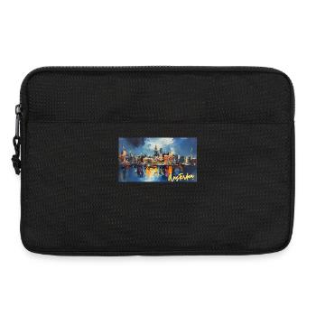 Amsterdam Blue Night Skyline Abstract - Laptop bag 13" - black - Front