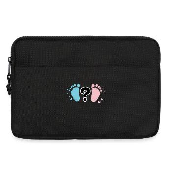 Pastel Baby Footprints and Question - Laptop bag 13" - black - Front