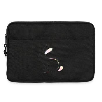Minimalistische Hasenillustration zum Frühling - Laptoptasche 13" - Schwarz - Vorne