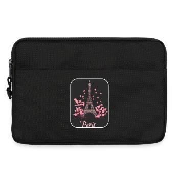 Pink Blossom Eiffel in Paris - Laptop bag 13" - black - Front