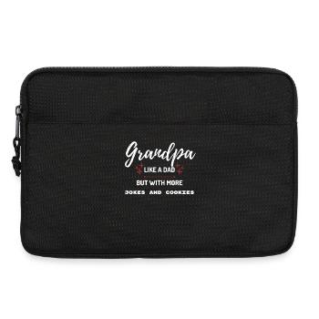 Grand-père comme papa, encore des blagues et des biscuits - Sacoche pour ordinateur portable 13 pouces - noir - Devant