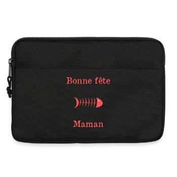 MAMAN. FÊTE DES MÈRES. COEUR. FÊTE. BONNE FÊTE - Sacoche pour ordinateur portable 13 pouces - noir - Devant