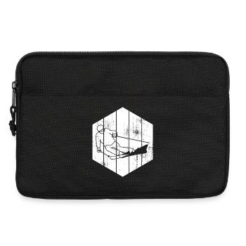 Dessin de skieur - Sacoche pour ordinateur portable 13 pouces - noir - Devant