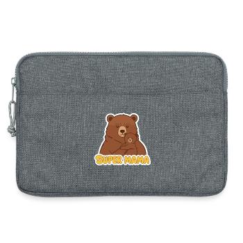 Super Mama Bear - Laptop bag 13" - heather grey - Front