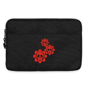 Red Gears and Skulls - Laptop bag 13" - black - Front