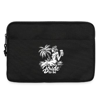 JGA „Bride to be“-Motiv im tropischen Party-Style - Laptoptasche 13" - Schwarz - Vorne