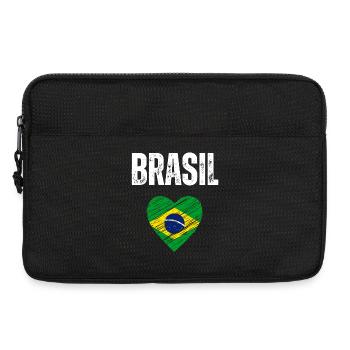 Ich liebe Brasilien, die Flagge Brasiliens - Laptoptasche 13" - Schwarz - Vorne