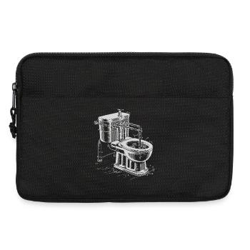Steampunk Toilet Blueprint Art - Laptop bag 13" - black - Front