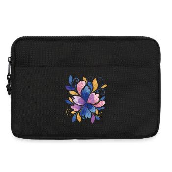 Elegantes Schmetterlings-Blumendesign - Laptoptasche 13" - Schwarz - Vorne