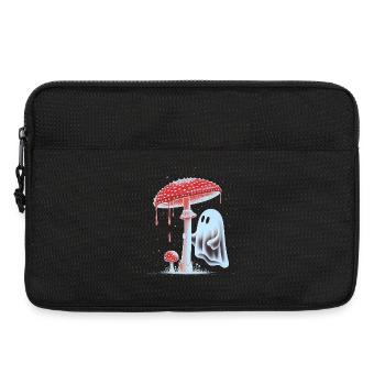 Spooky Ghost with Bloody Red Mushroom - Laptop bag 13" - black - Front