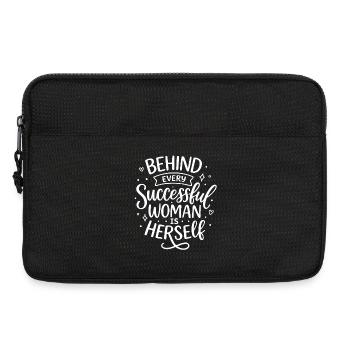 Behind every successful woman – Feminismus Spruch - Laptop bag 13" - black - Front