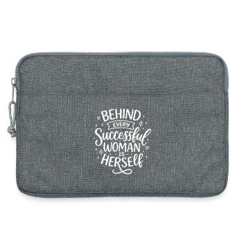 Behind every successful woman – Feminismus Spruch - Laptoptasche 13" - Grau meliert - Vorne