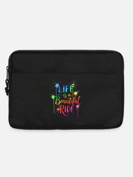 Das Leben ist eine schöne Fahrt Aquarell Design - Laptoptasche 13" - Schwarz