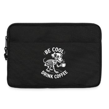 Be Cool Coffee Skeleton Pup - Laptop bag 13" - black - Front