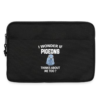 Je me demande si les pigeons ne pensent pas à moi trop drôle d’oiseaux - Sacoche pour ordinateur portable 13 pouces - noir - Devant
