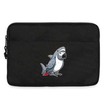 Cartoon Graupapagei Haifisch Kostüm - Laptoptasche 13" - Schwarz - Vorne