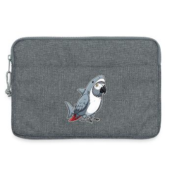 Dessin animé Gris Perroquet Requin Déguisement - Sacoche pour ordinateur portable 13 pouces - gris chiné - Devant