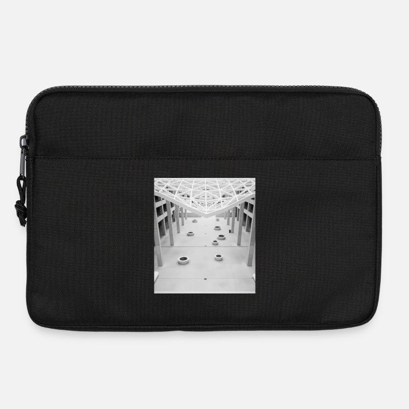Geometisches Atrium Schwarz-Weiß - Laptoptasche 13" - Schwarz