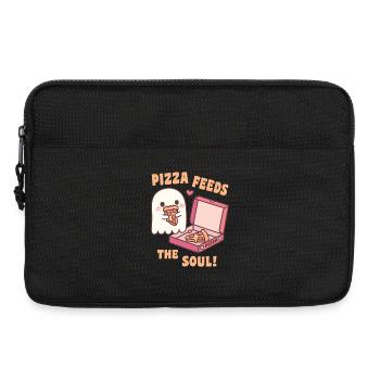 Cute Ghost Pizza Feeds The Soul Funny - Laptop bag 13" - black - Front