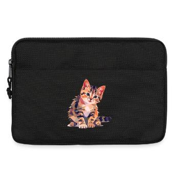 Colorful Geometric Cat Illustration Modern - Laptop bag 13" - black - Front