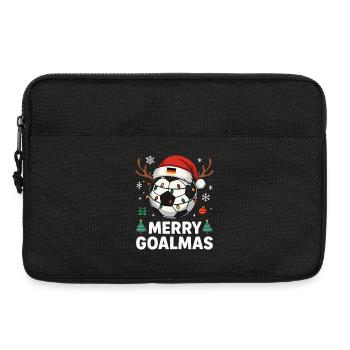 Merry Goalmas Deutschland - Lustiger Fußball Humor - Laptoptasche 13" - Schwarz - Vorne