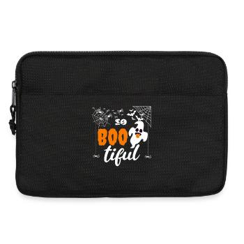 Boo tiful Halloween fantôme drôle dire tenue chauve-souris - Sacoche pour ordinateur portable 13 pouces - noir - Devant